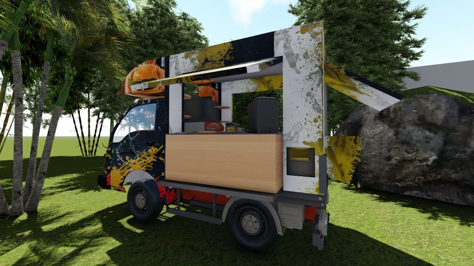 food truck in city park