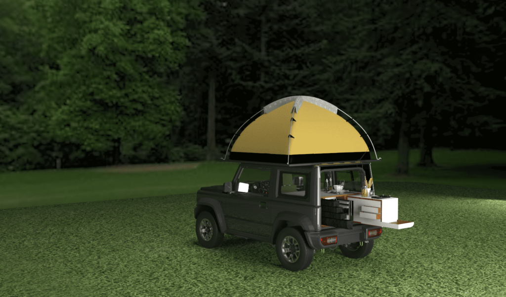 Mahindra camping in forest